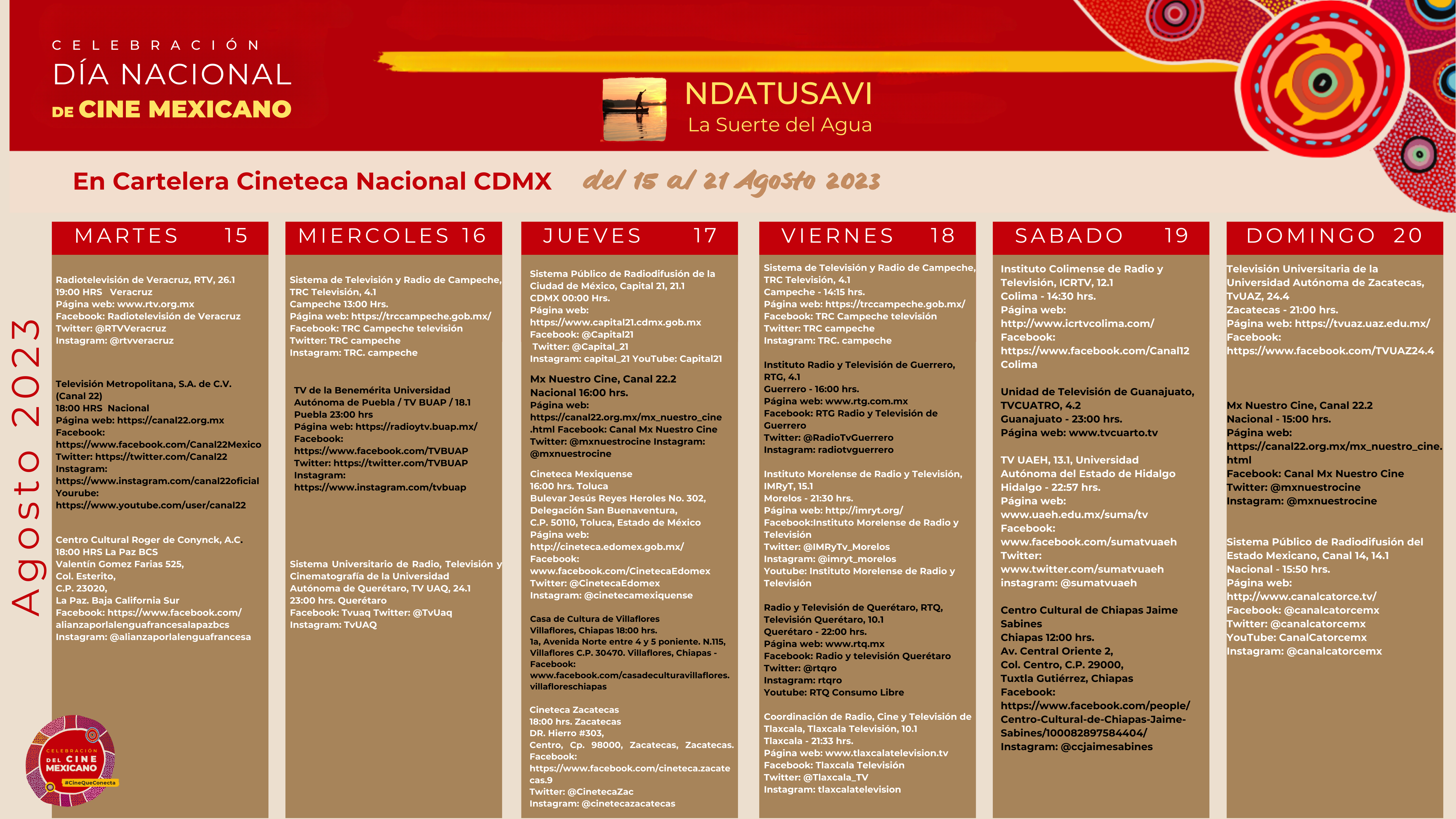 CalendarioCelebraciónDíaCineMexicano